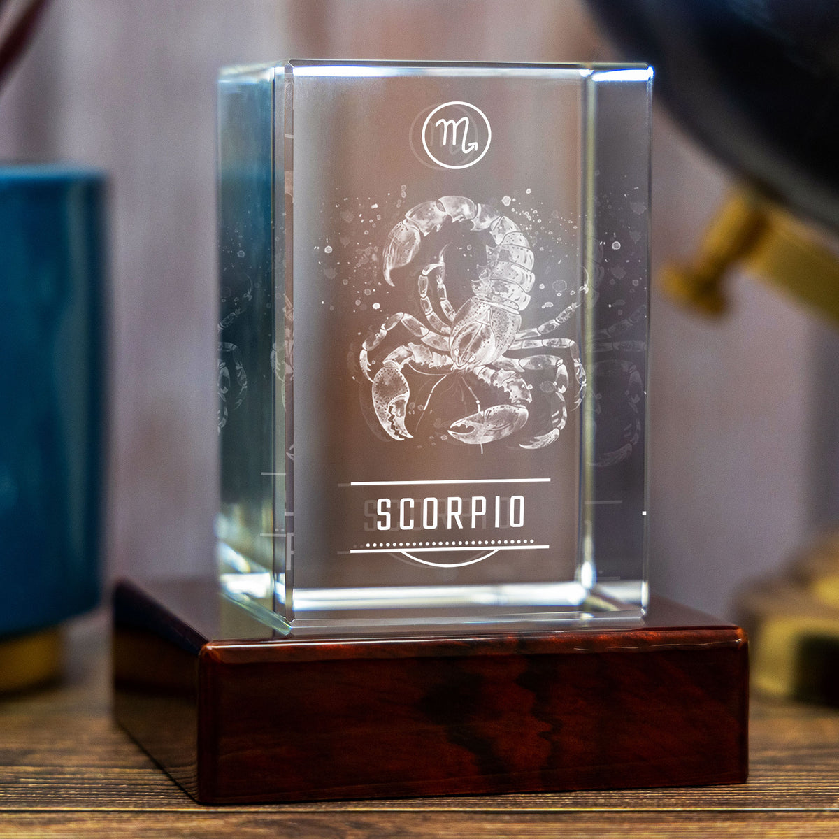 Scorpio Zodiac Engraving - 3D Rectangle