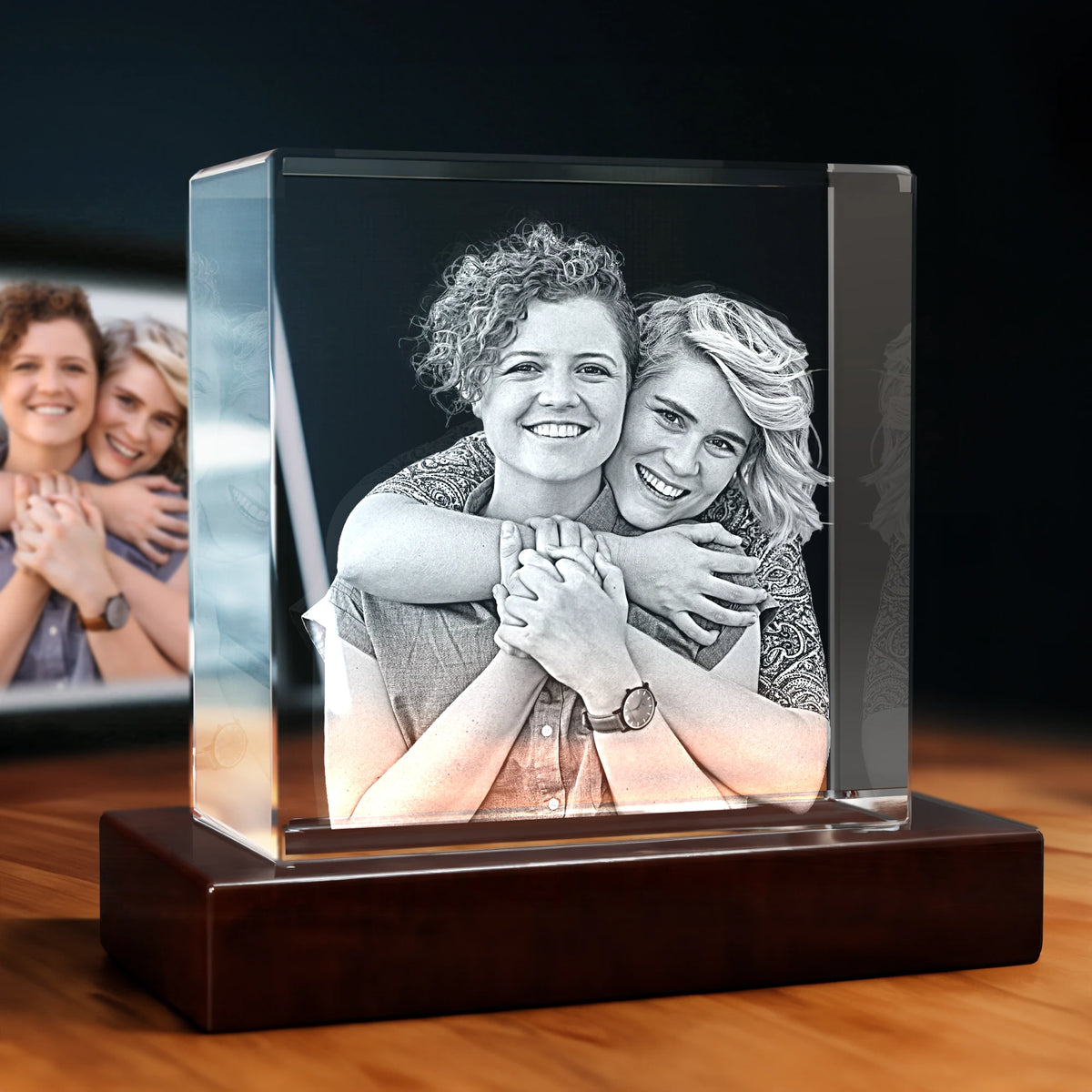 3D Engraving Crystal Valentine&#39;s Day - Square