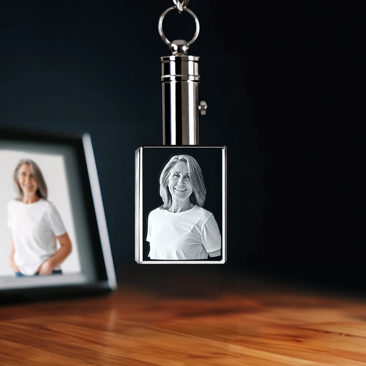 2D Crystal Photo Keychain - Rectangle