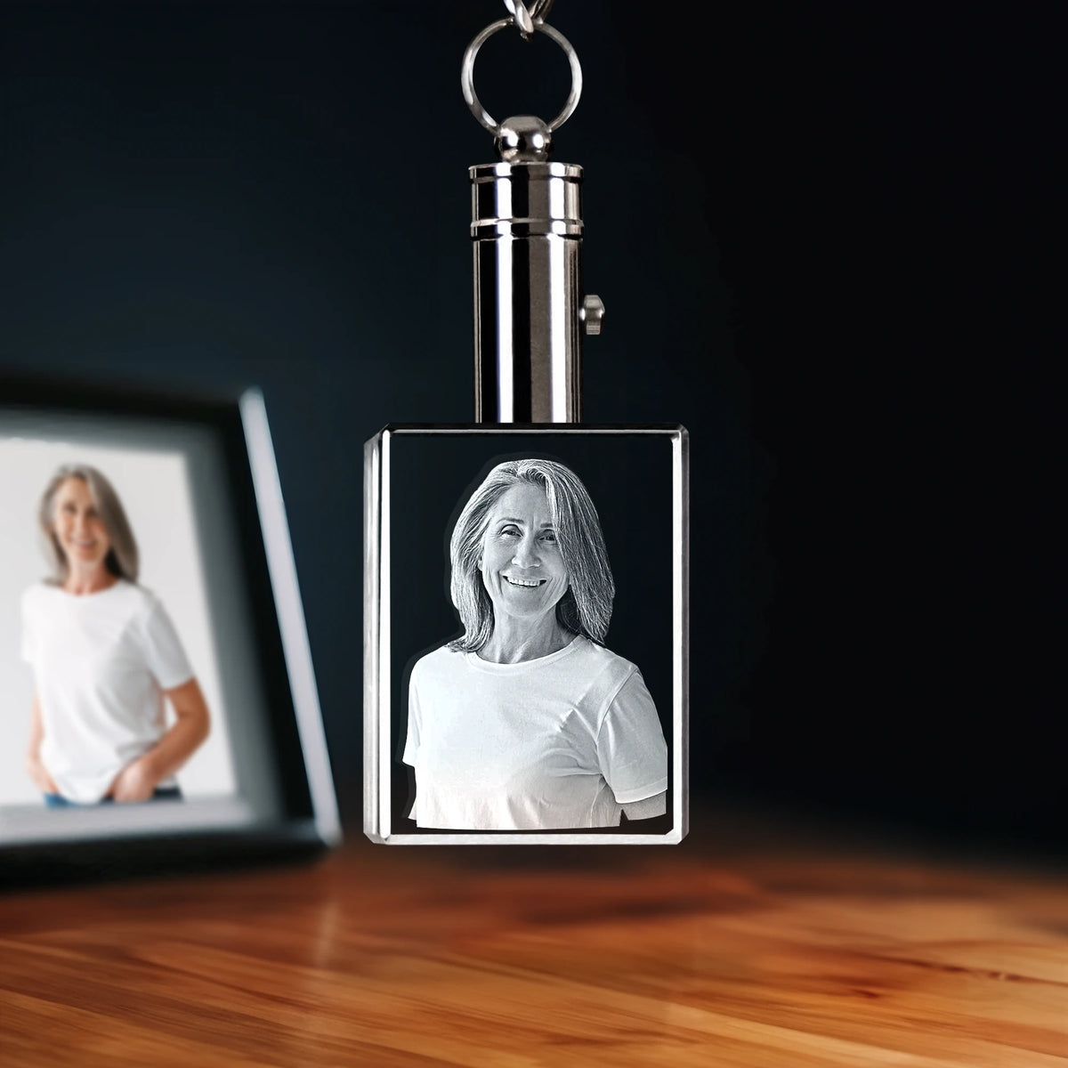 2D Crystal Photo Keychain - Rectangle