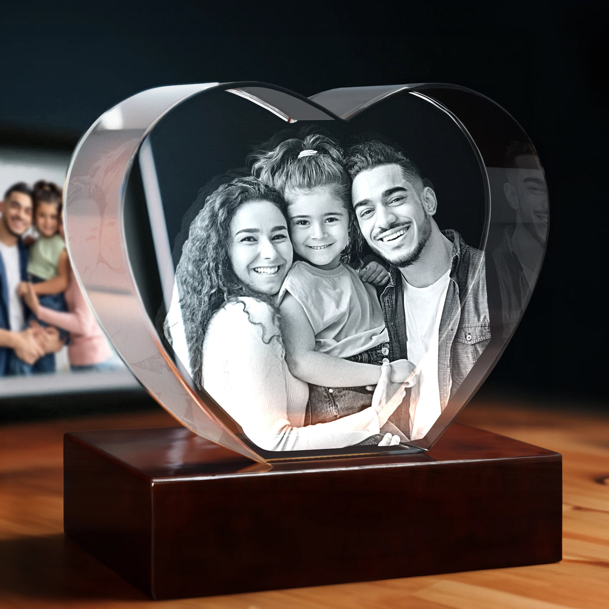 3D Crystal Engraving - Heart