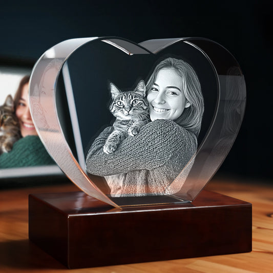 3D Pet Crystal Engraving - Heart