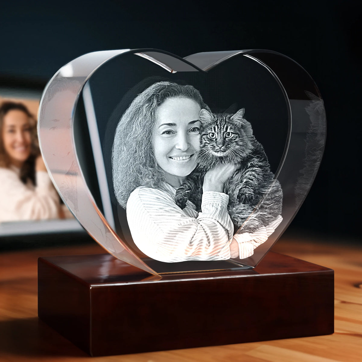 3D Pet Crystal Engraving - Heart