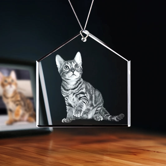 2D Crystal Ornament - House