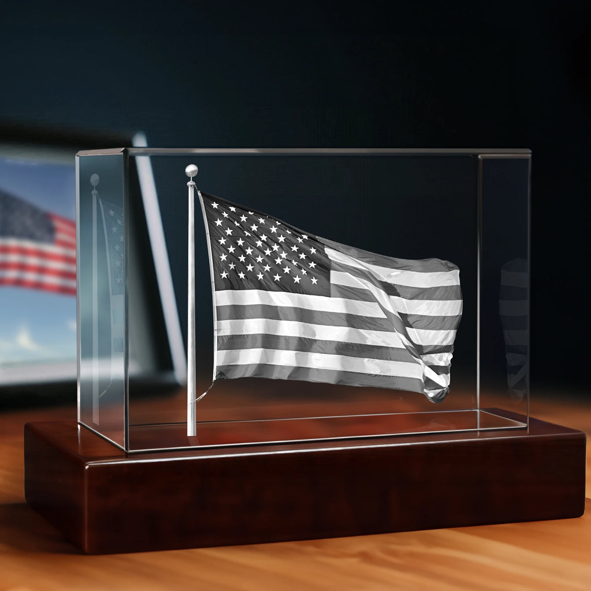 3D Political Engraving Crystal - Rectangle