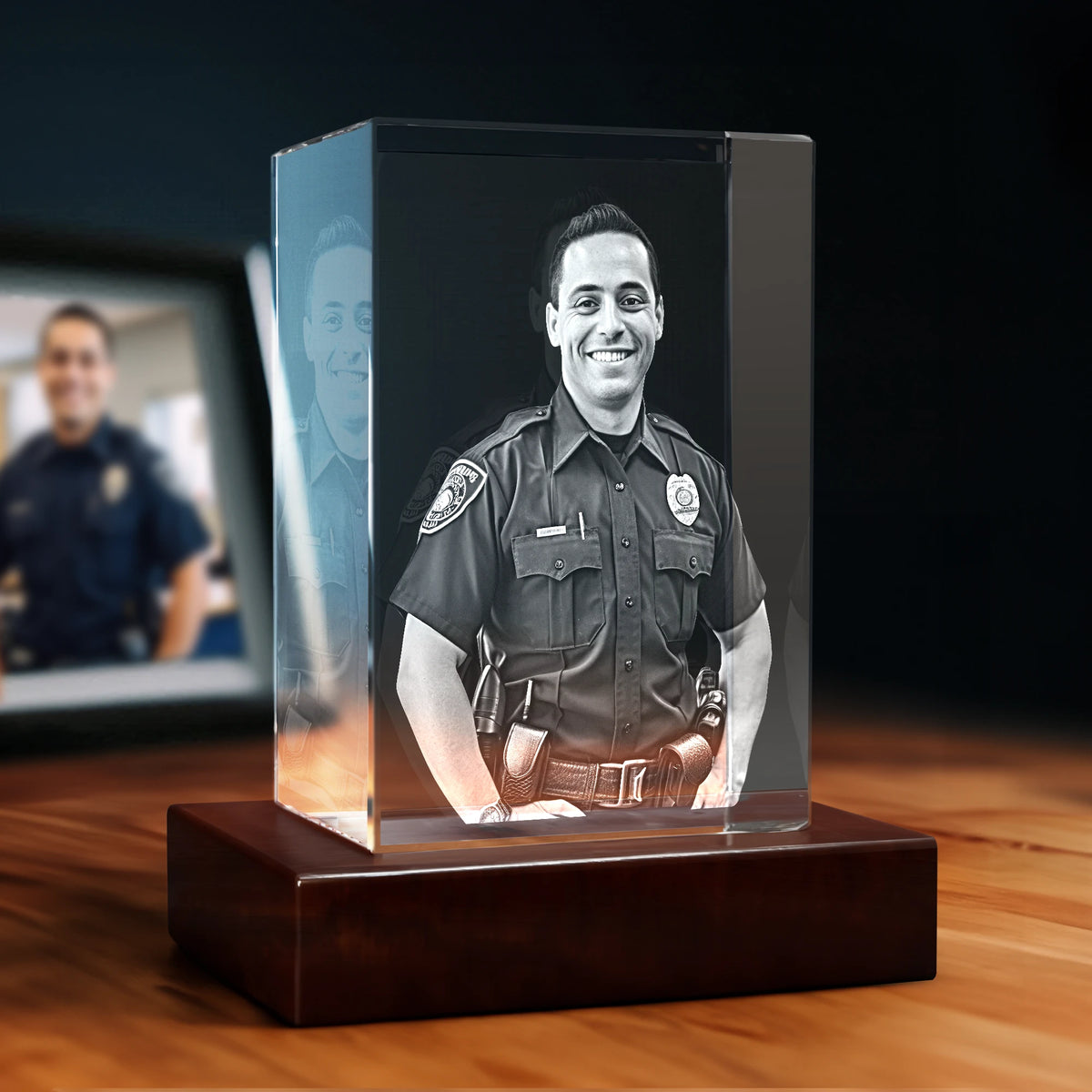 3D Law Enforcement Crystal - Rectangle