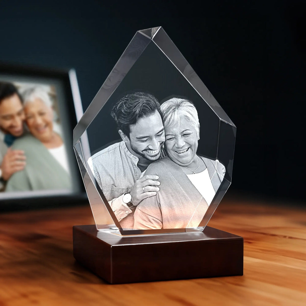 3D Engraving Crystal for Mom - Prestige Hexagon