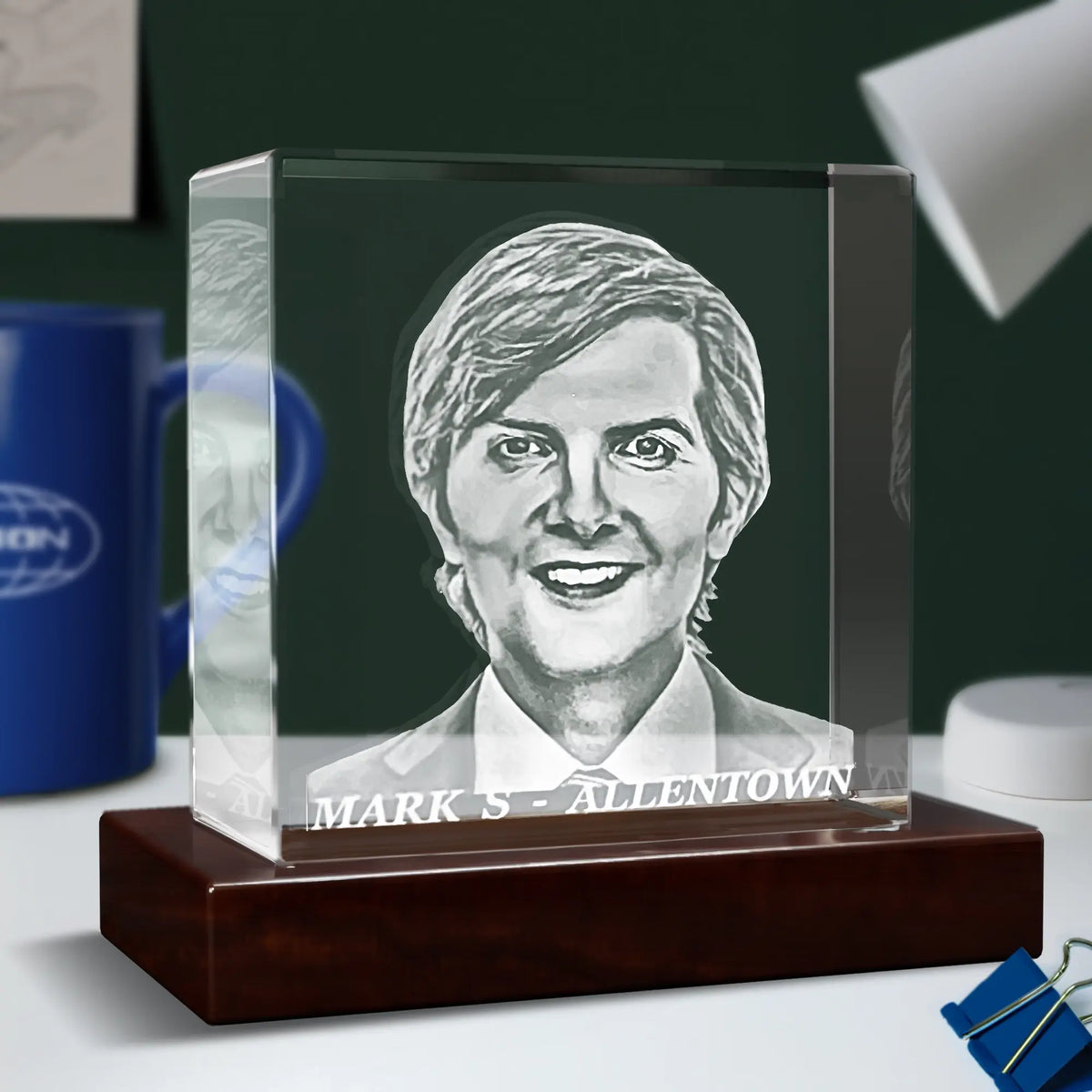 3D Engraving Severance Cube Crystal - Square