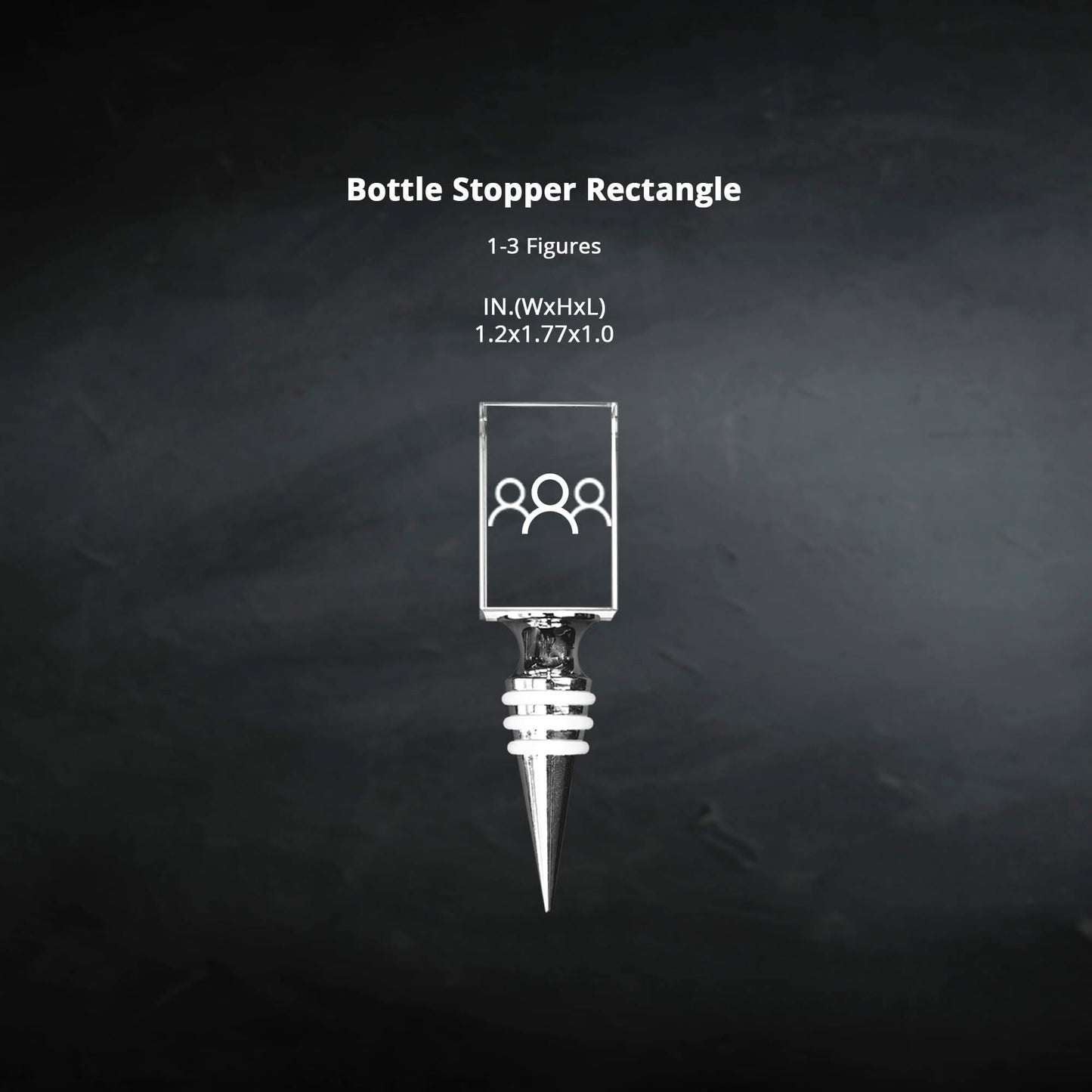 Crystal Bottle Stopper - Rectangle - Size Chart