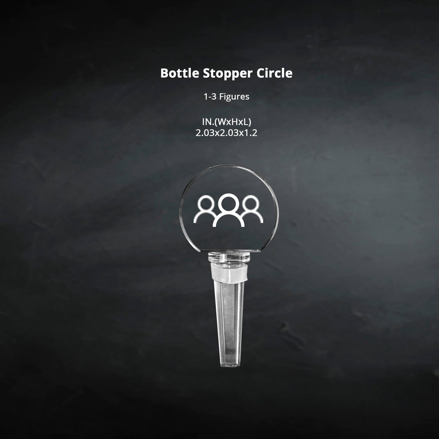 Crystal Bottle Stopper - Round - Size Chart