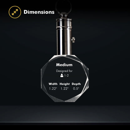 Octagon Crystal Keychain Size Chart