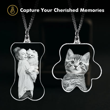 2D Crystal Photo Necklace - Bone - Beyond Memories
