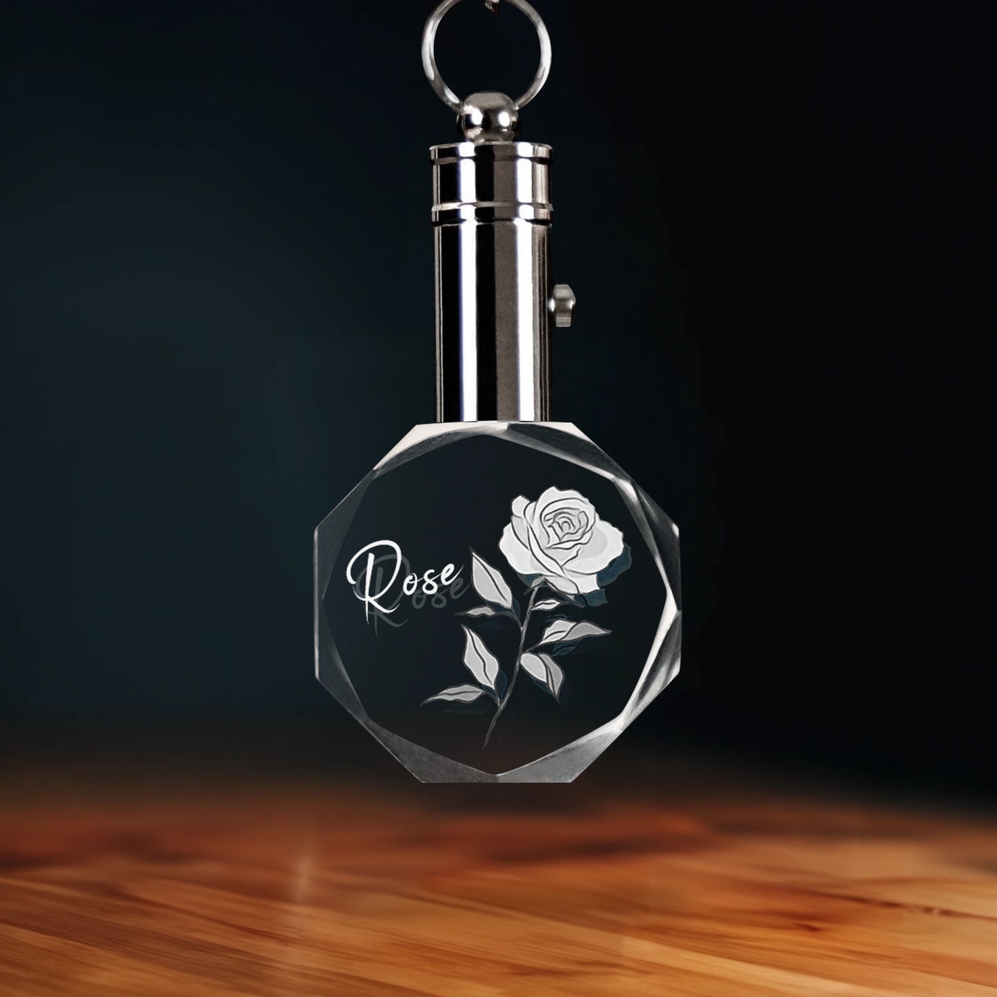 June Rose Crystal Keychain - Octagon - Beyond Memories - 72625803