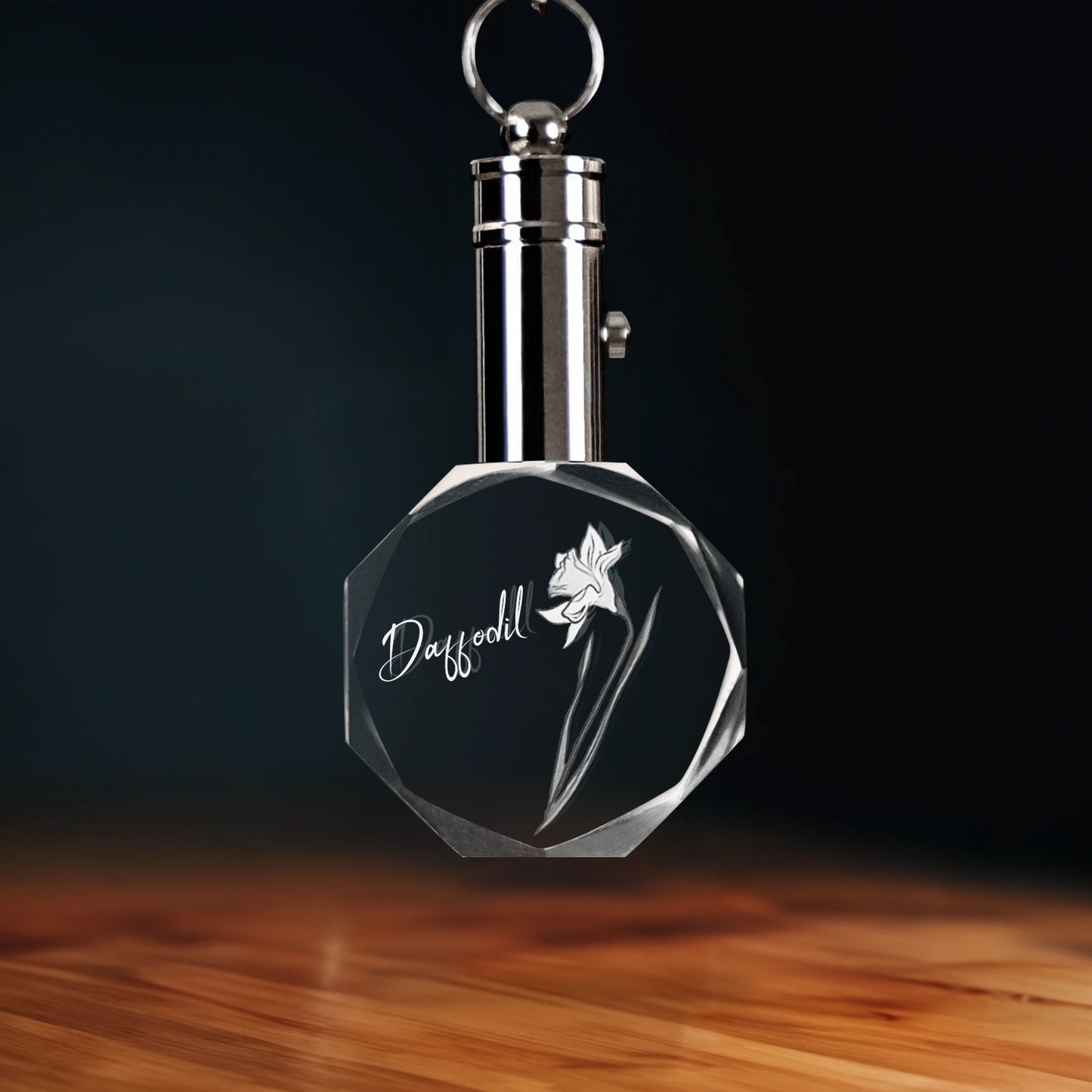 March Daffodil Crystal Keychain - Octagon - Beyond Memories - 21937503