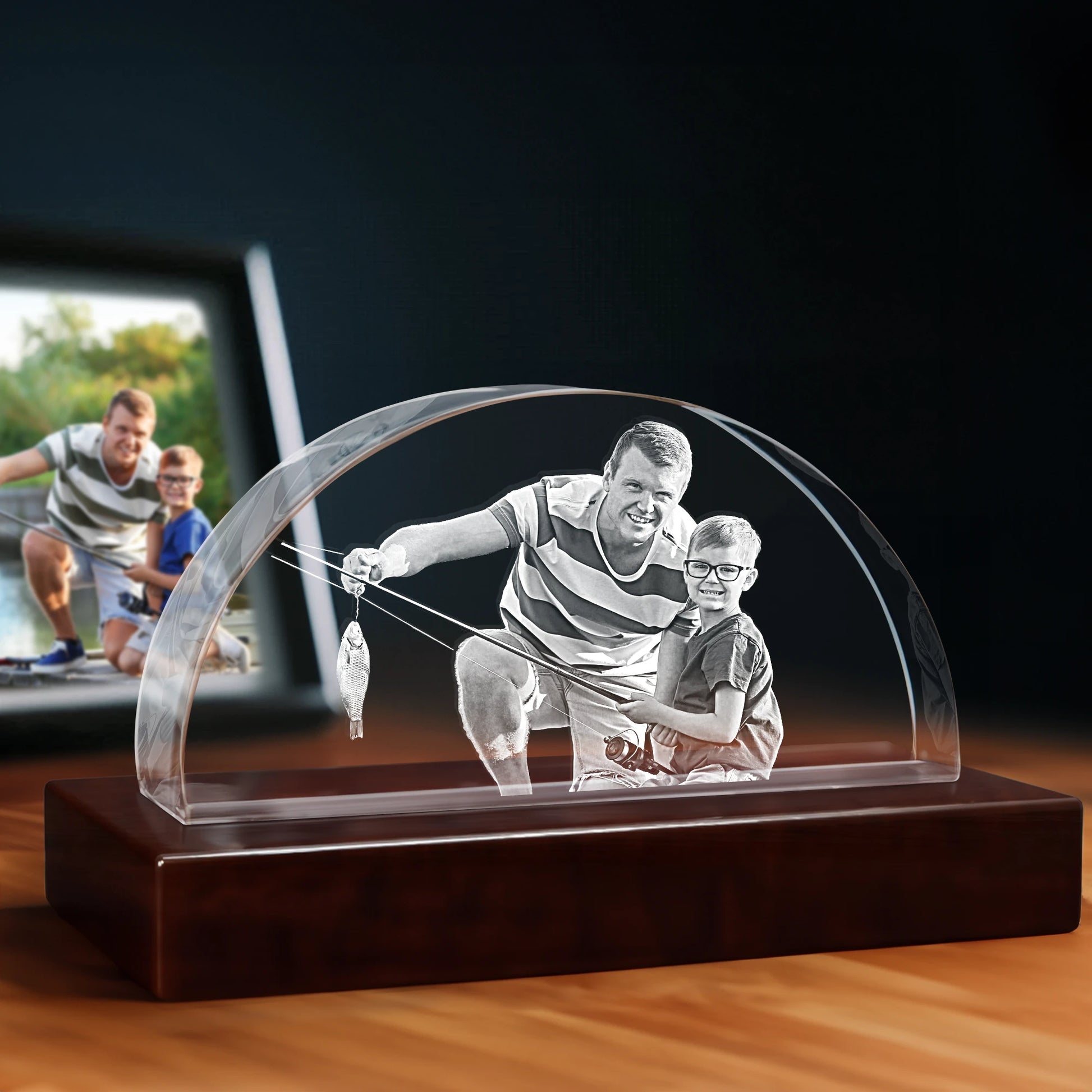 3D Crystal Gift for Dad - Crescent - Beyond Memories - 23454840