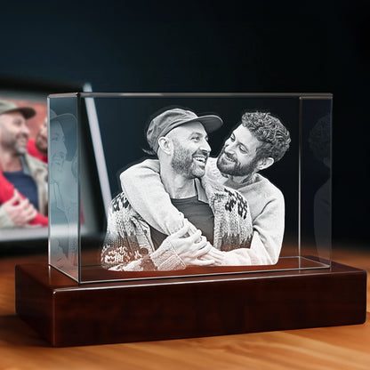 3D Crystal Engraving for Him - Rectangle - Beyond Memories - 38088544