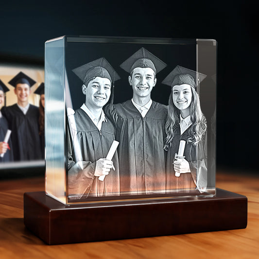 3D Graduation Engraving Crystal Gift - Square - Beyond Memories - 6076371