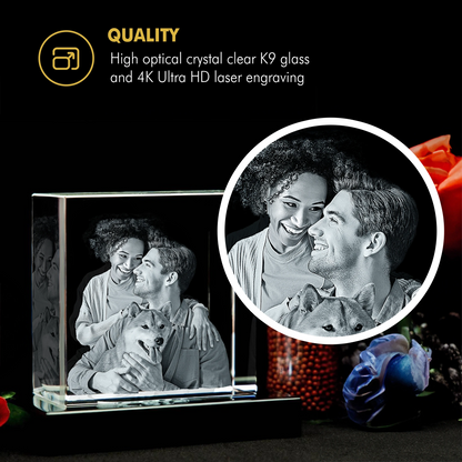 Beyond Memories High Optical Crystal Clear K9 Glass and 4K Ultra HD Laser Engraving