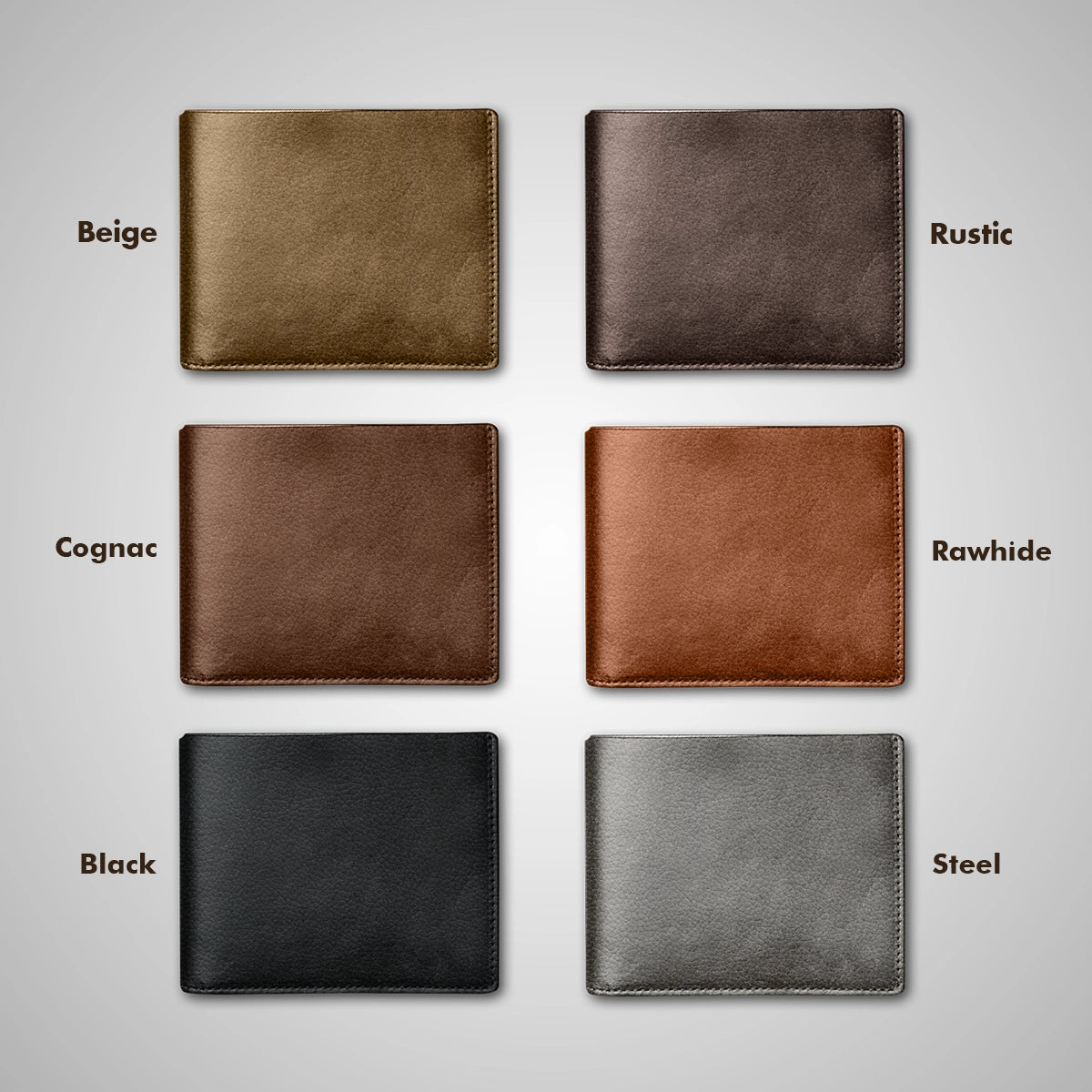 Leather Wallet - Color  Chart