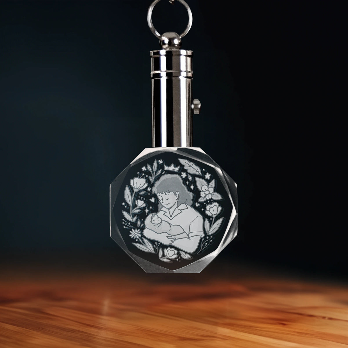 Mom &amp; Baby Embrace Crystal Keychain - Octagon - Beyond Memories - 97078958