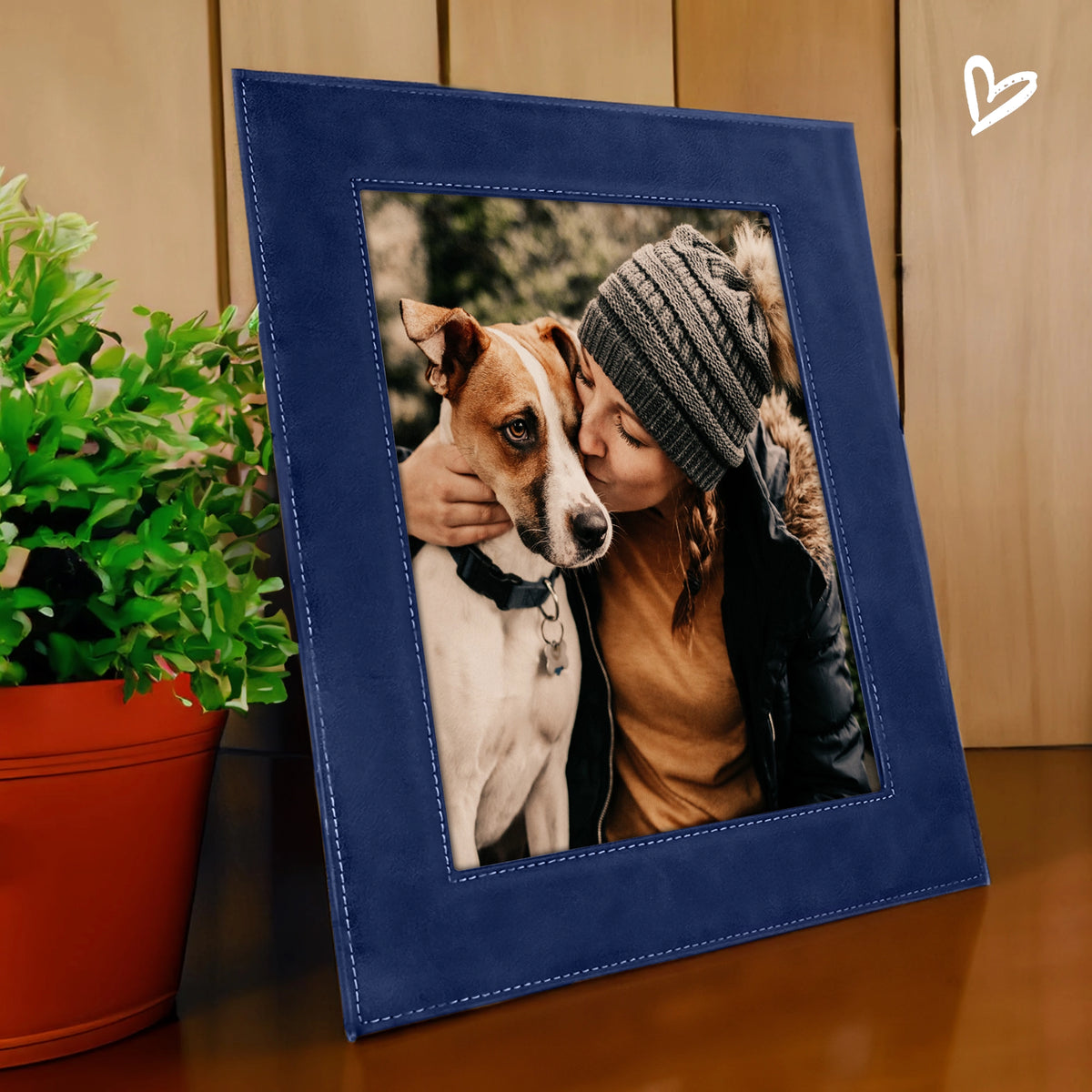 Leather Picture Frame - Blue