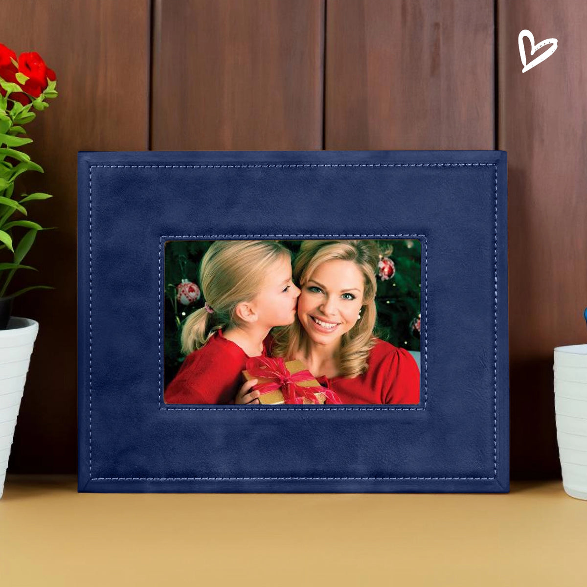 Leather Picture Frame - Blue