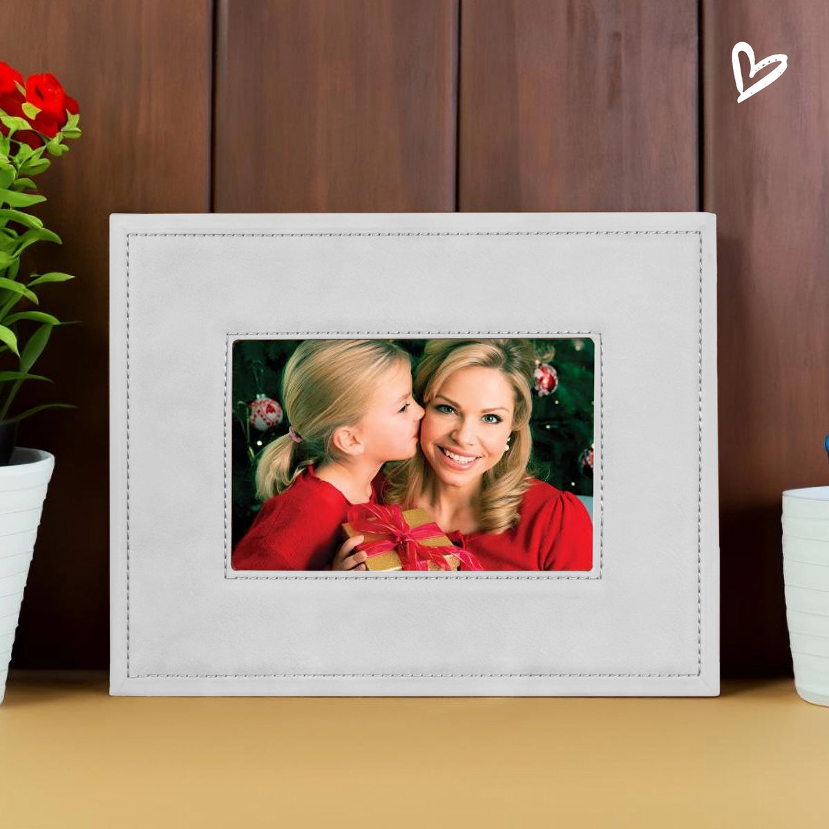 Leather Picture Frame - White