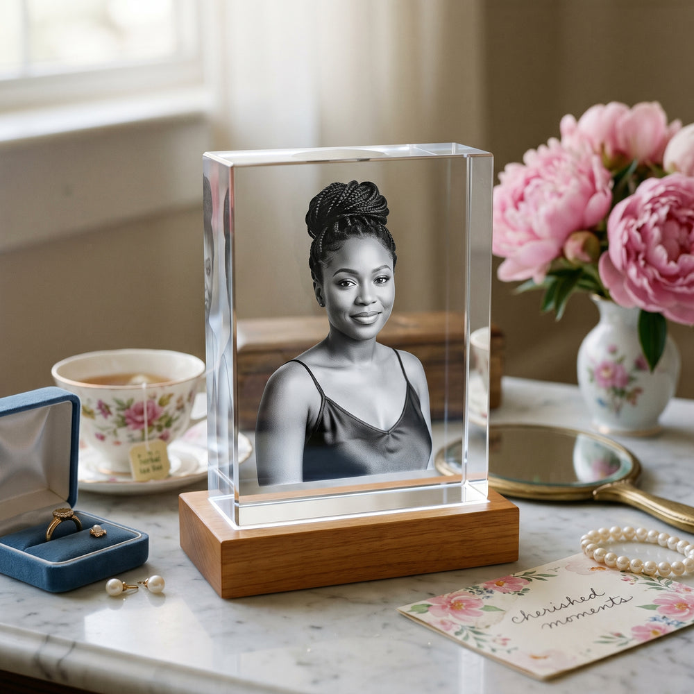 3D Crystal Photo Gift for Her, Rectangle | Beyond Memories
