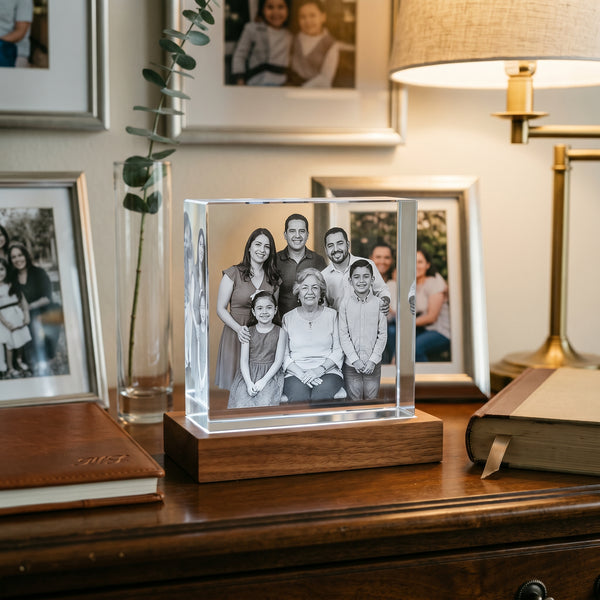3D Photo Crystal Square, Engraved with Your Photo | Beyond Memories