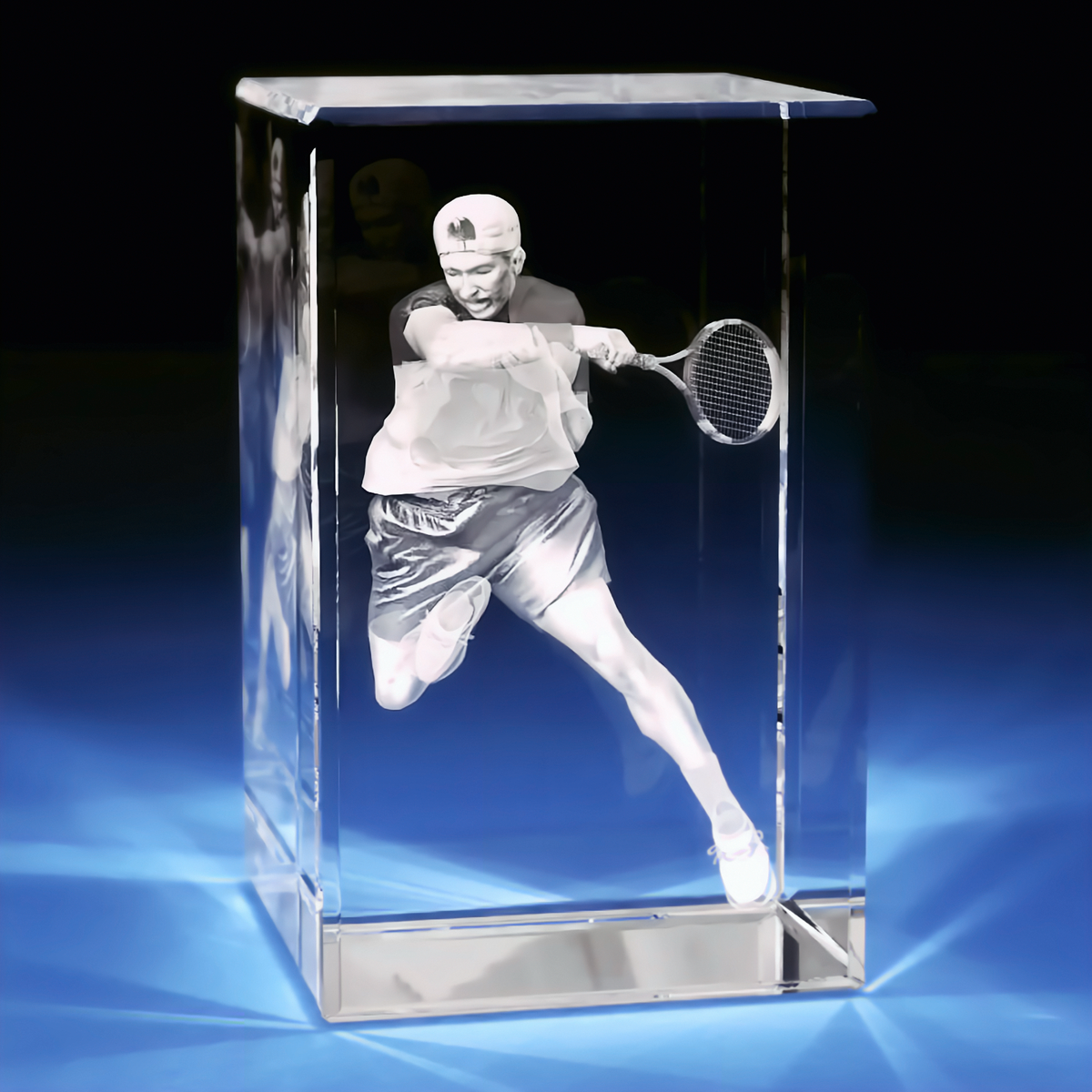 Tennis Crystal Engraving - 3D Rectangle