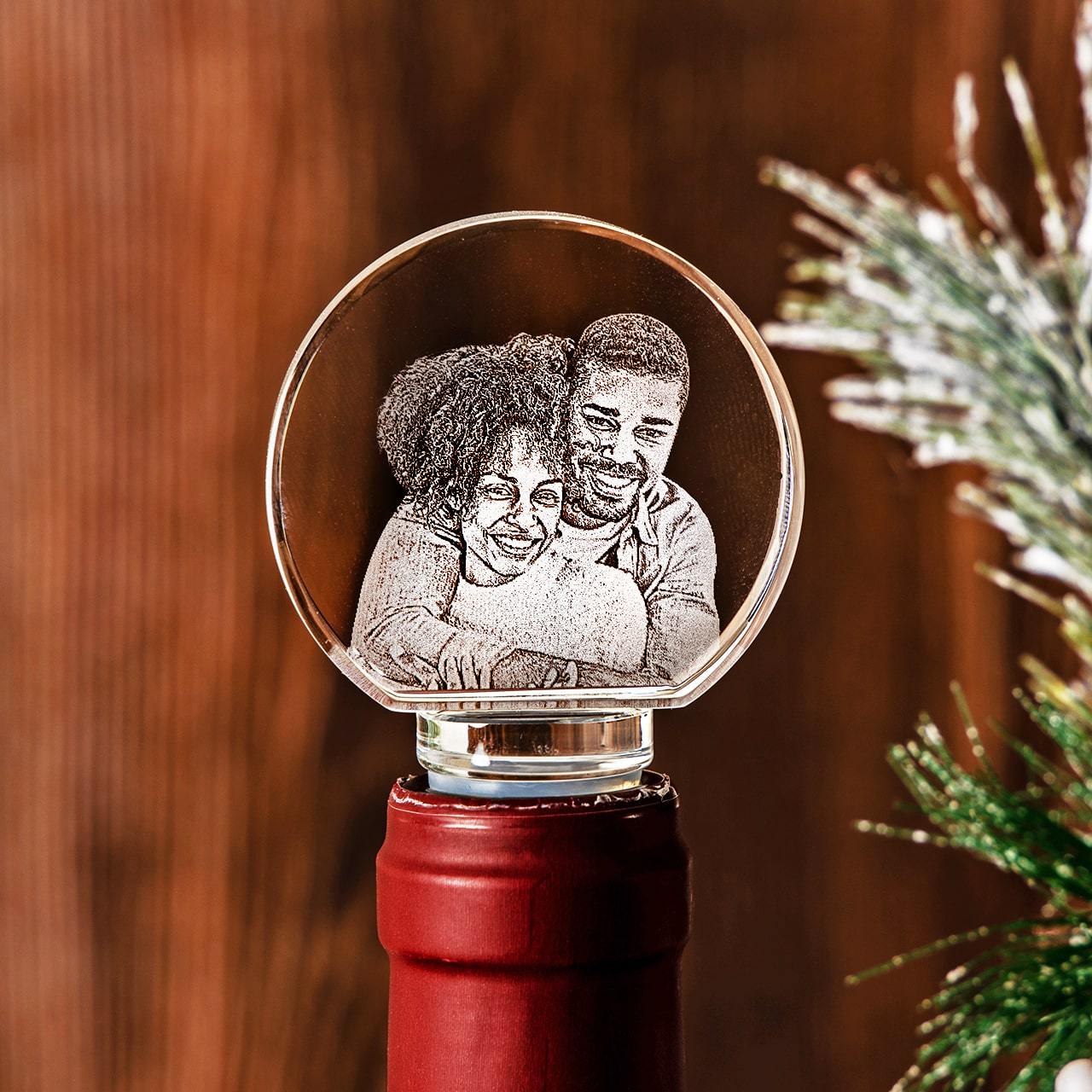 Crystal Bottle Stopper Circle | 3D Laser Gifts