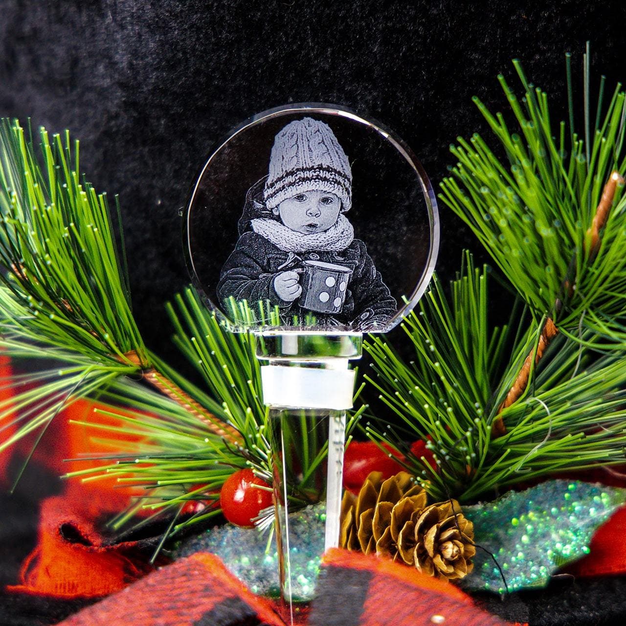 Crystal Bottle Stopper Circle | 3D Laser Gifts