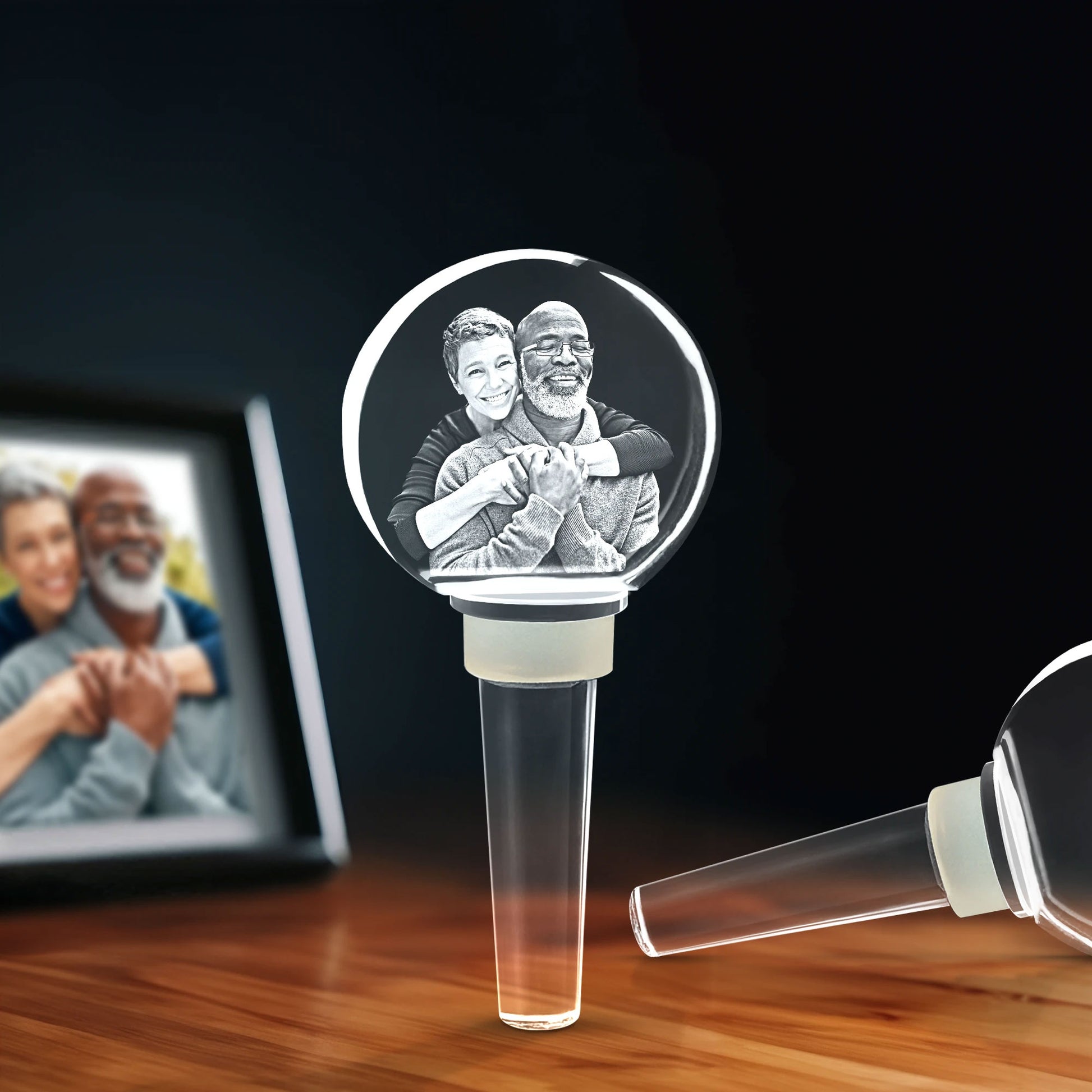 Crystal Bottle Stopper Circle | 3D Laser Gifts