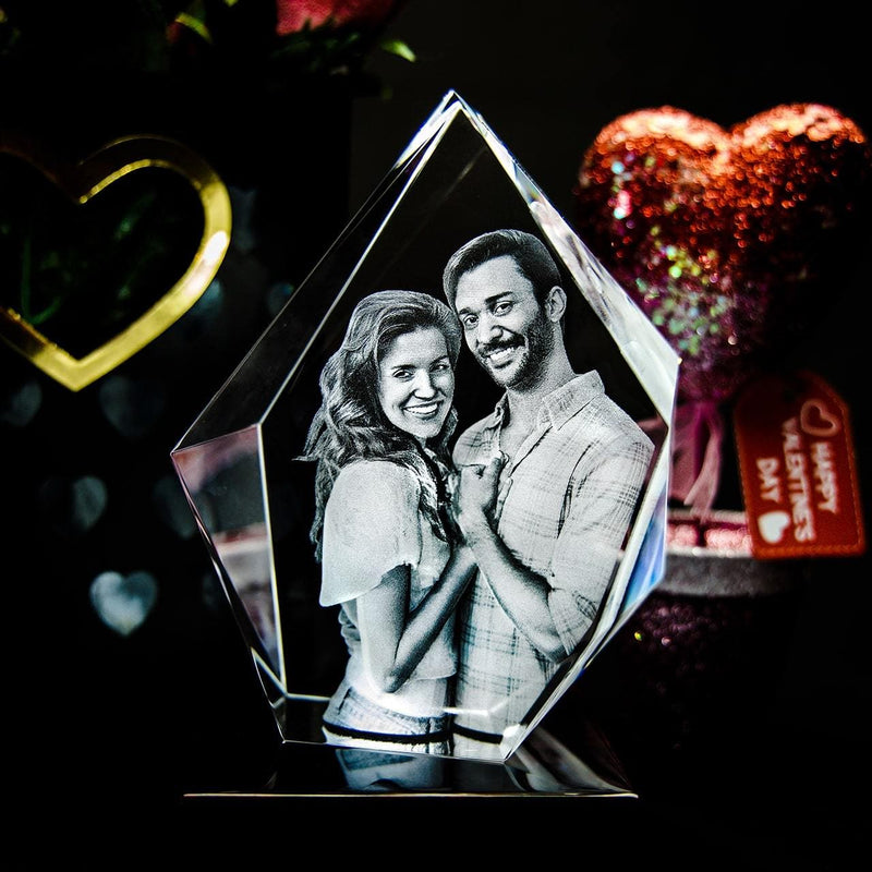 3D Photo Engraving on Prestige Crystal Hexagon Shape Beyond Memories