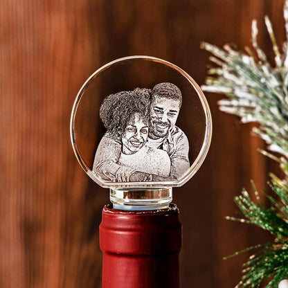 Crystal Bottle Stopper Circle | 3D Laser Gifts